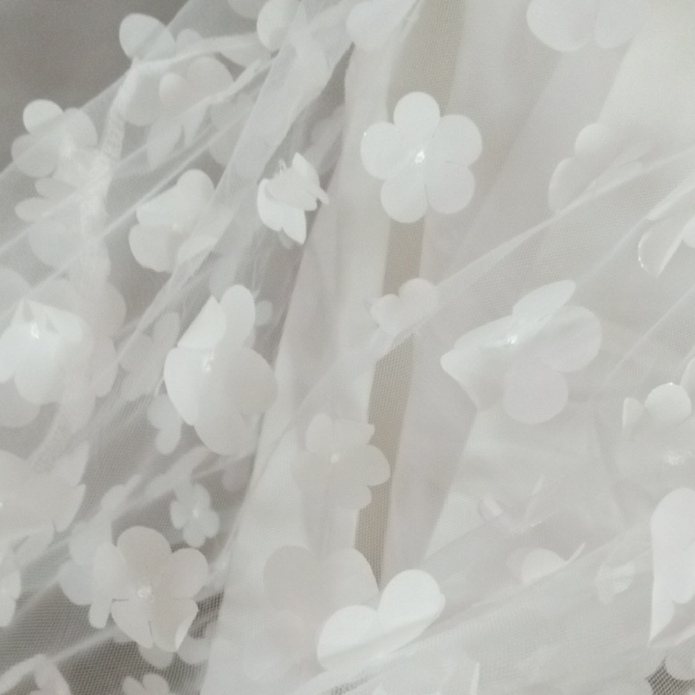 IDOPIP White  3D Floral Midi Dress L - Picture 6 of 12